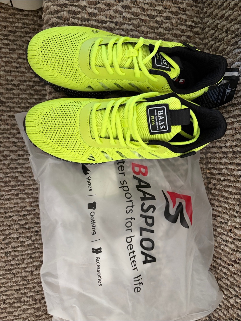 Men's Neon Yellow Athletic Running Shoes
